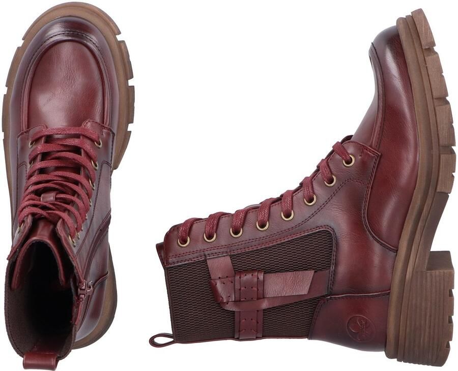Rieker Veterschoenen Veterenkellaars herfstboots profielzool blokhak met stretch - Foto 5