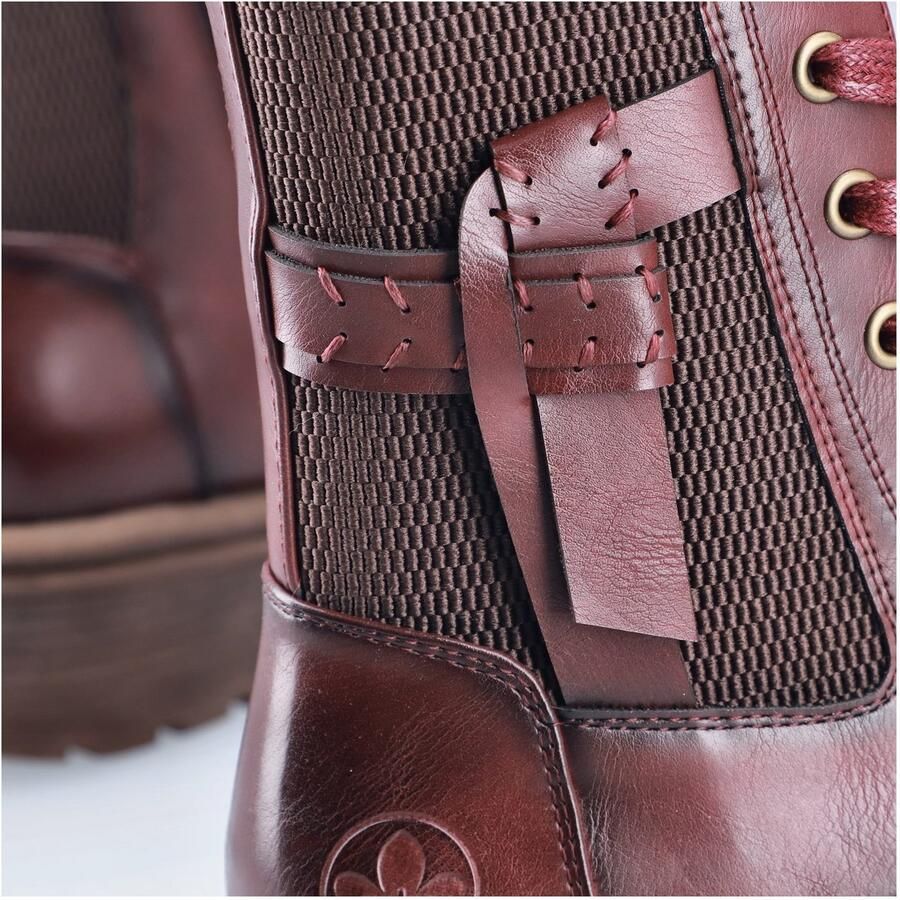 Rieker Veterschoenen Veterenkellaars herfstboots profielzool blokhak met stretch - Foto 2