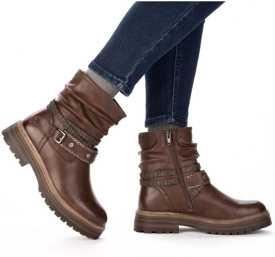 Rieker Winterlaarsjes Boots blokhak met sierbandjes op de slouchy schacht - Foto 3