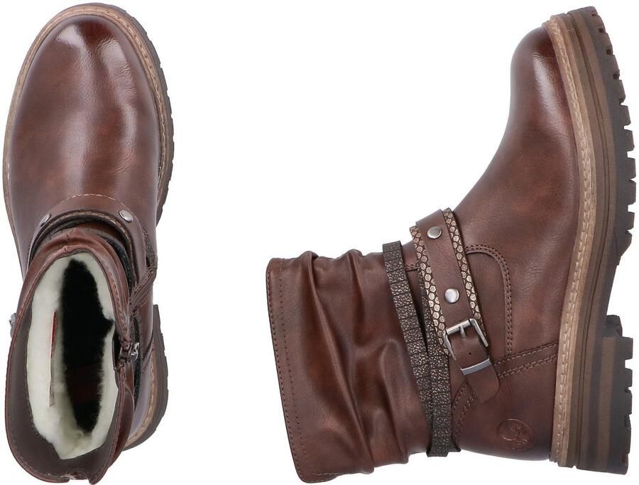Rieker Winterlaarsjes Boots blokhak met sierbandjes op de slouchy schacht - Foto 7