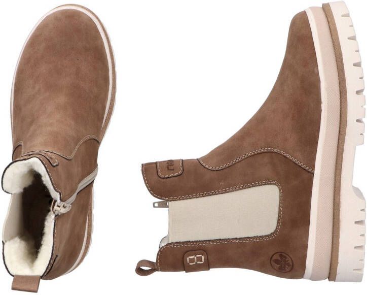 Rieker Winterlaarzen Chelseaboots plateauboots enkellaars met ritssluiting aan de binnenkant - Foto 9