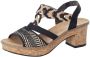 Rieker Zwarte sandalette met geweven bandjes en glitterzool Black Dames - Thumbnail 3