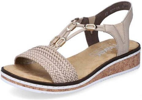Rieker Sandalen zomerschoen sandaal sleehak in gevlochten look - Foto 2