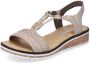 Rieker Sandalen zomerschoen sandaal sleehak in gevlochten look - Thumbnail 2