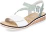 Rieker Sandalen zomerschoen sandaal sleehak met asymmetrische bandjes - Thumbnail 3