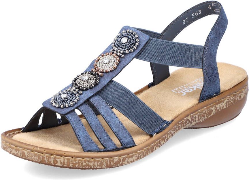 Rieker Sandalen zomerschoen sandaal sleehak met decoratieve parels - Foto 2