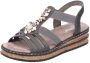 Rieker Sandalen zomerschoen sandaal sleehak met decoratieve steentjes - Thumbnail 2