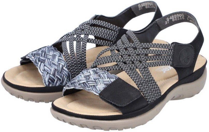 Rieker Sandalen zomerschoen sandaal sleehak met gevlochten bandage