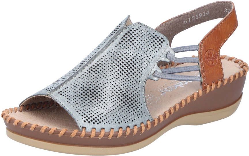 Rieker Sandalen zomerschoen sandaal sleehak met elastiek voor veilige grip