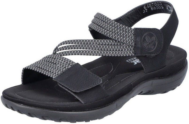 Rieker Sandalen zomerschoen sandaal sleehak met elastieken