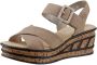 Rieker Zwarte taupe synthetische sandalette met 5 cm hak Beige Dames - Thumbnail 4
