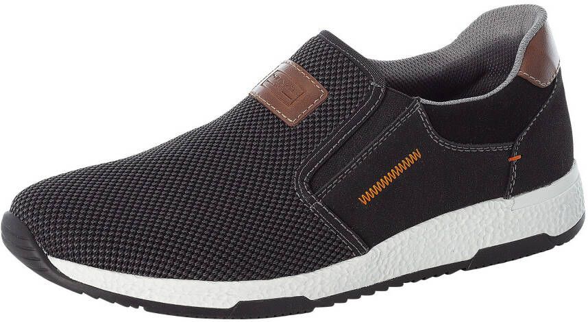 Rieker Slip-on sneakers Casual slipper vrijetijdsschoen instapschoen met contrastnaad