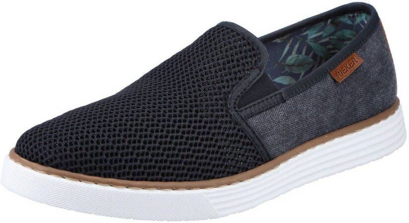 Rieker Slip-on sneakers Casual slipper vrijetijdsschoen met gedessineerd binnenfutter