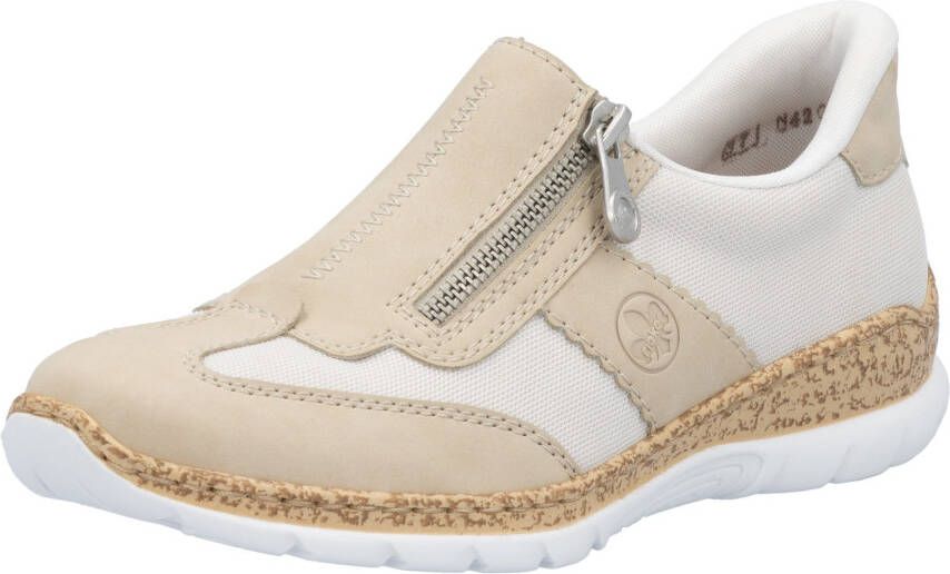 Rieker Slip-on sneakers lage schoen vrijetijdsschoen met rits en memosoft-binnenzool