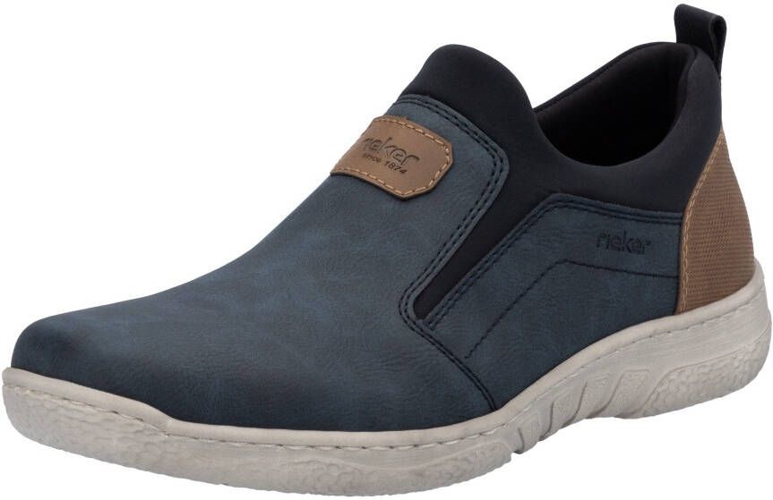 Rieker Slip-on sneakers vrijetijdsschoen lage schoen sneaker met elastische band om in te stappen