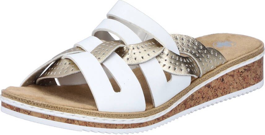Rieker Slippers Zomerschoen slippers huisschoen sleehak met klein elastiek