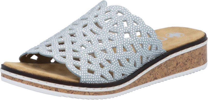 Rieker Slippers Zomerschoen slippers huisschoen sleehak met perforatie
