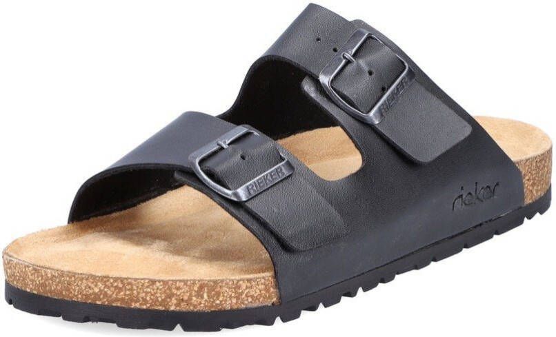 Rieker Slippers zomerschoen slippers pantoffel met twee klittenbandsluitingen