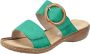 Rieker Slippers wig-hak zomerschoen slippers met grote siergesp - Thumbnail 4