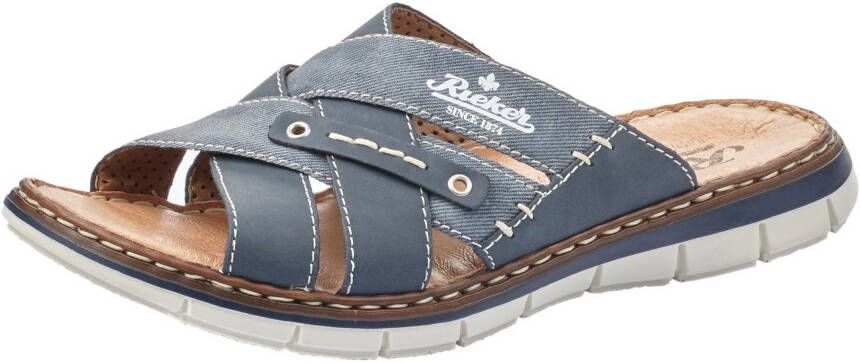 Rieker Slippers zomerschoen slippers badschoen met leren binnenzool