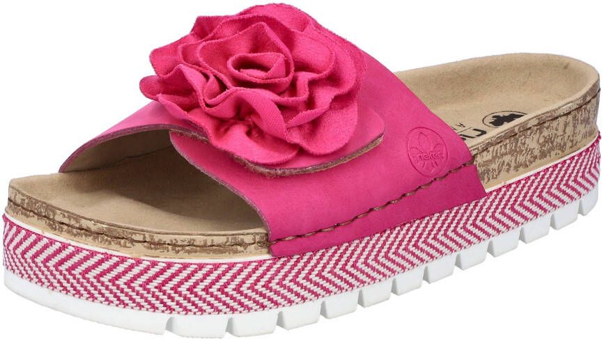 Rieker Slippers zomerschoen slippers met modieus plateau