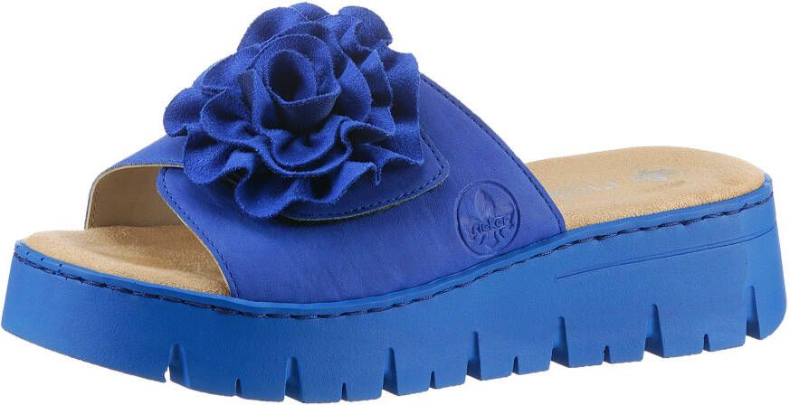 Rieker Slippers plateau zomerschoen slippers met praktische klittenband