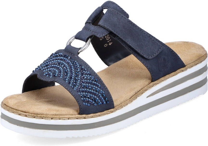 Rieker Slippers met leuke siersteengarnering Schoenen.nl