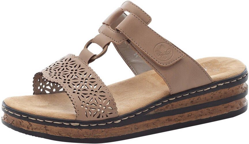 Rieker Slippers met mooie perforatie