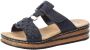 Rieker Slippers sleehak zomerschoen pantoffels met bandjes in gevlochten look - Thumbnail 1