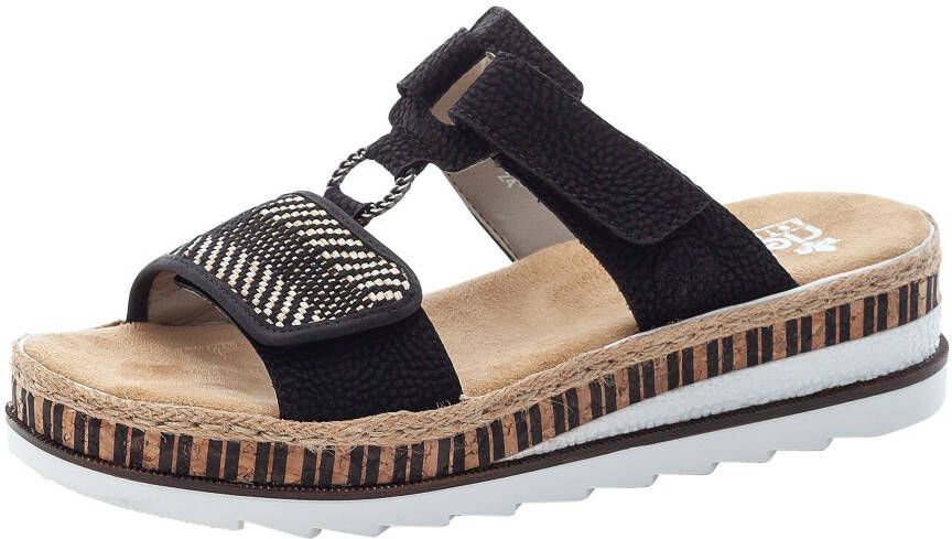rieker dames slippers zwart