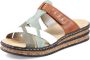 Rieker Slippers sleehak zomerschoen pantoffels met praktisch klittenband - Thumbnail 2