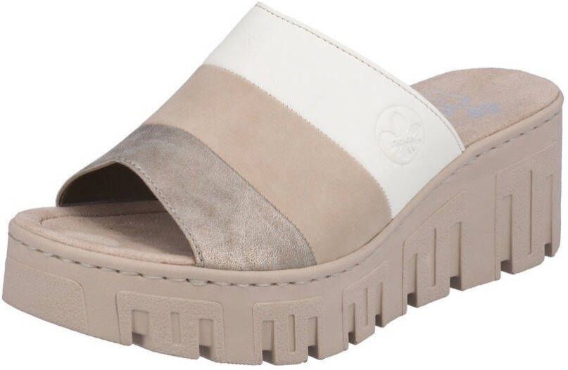 Rieker Slippers wedge heel summer shoe slippers with strong profile sole