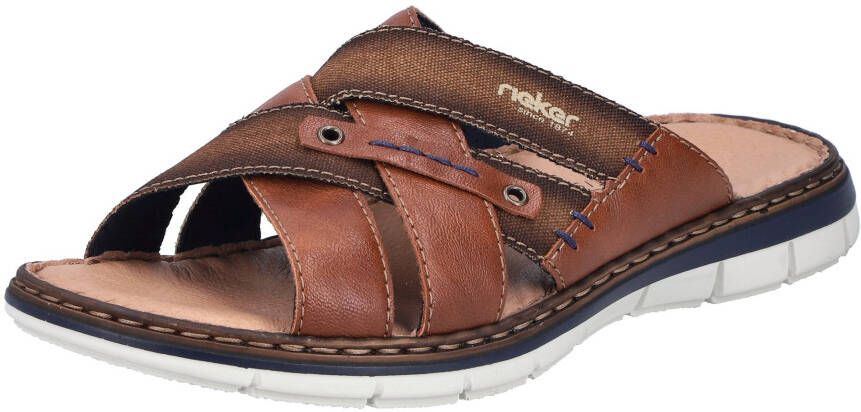 Rieker Slippers zomerschoen slippers badschoen met leren binnenzool