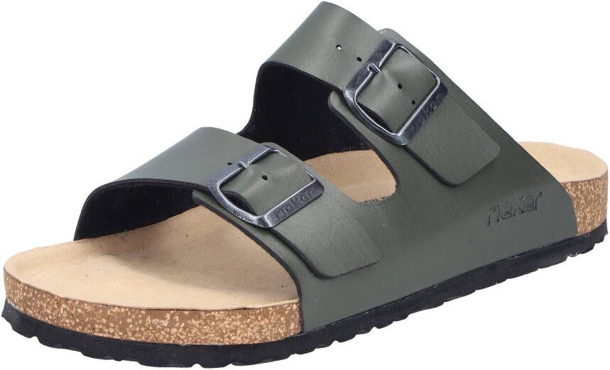 Rieker Slippers zomerschoen slippers pantoffel met twee klittenbandsluitingen