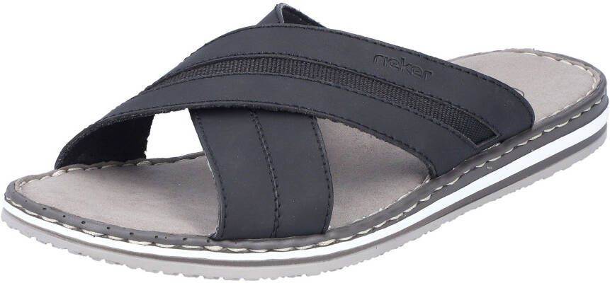 Rieker Slippers zomerschoen slippers poolslides met decoratieve stiksels