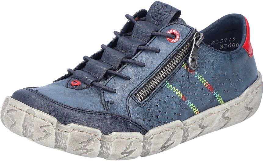 Rieker Sneakers Vrijetijdsschoen lage schoen instapschoen met kleurrijke siersteek