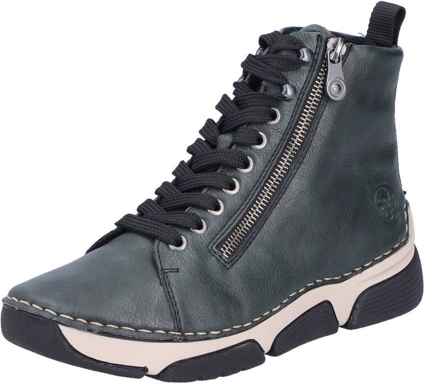 Rieker Sneakers vrijetijdsschoen lage schoen veterschoen met contraststiksels