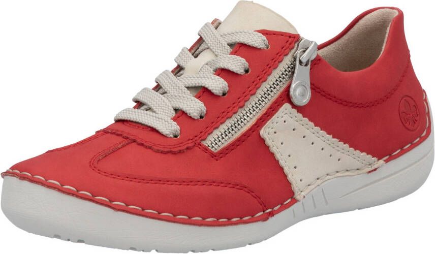 Rieker Sneakers lage schoen vrijetijdsschoen veterschoen met ritssluiting