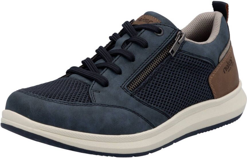 Rieker Sneakers lage schoen vrijetijdsschoen veterschoen met zij-rits
