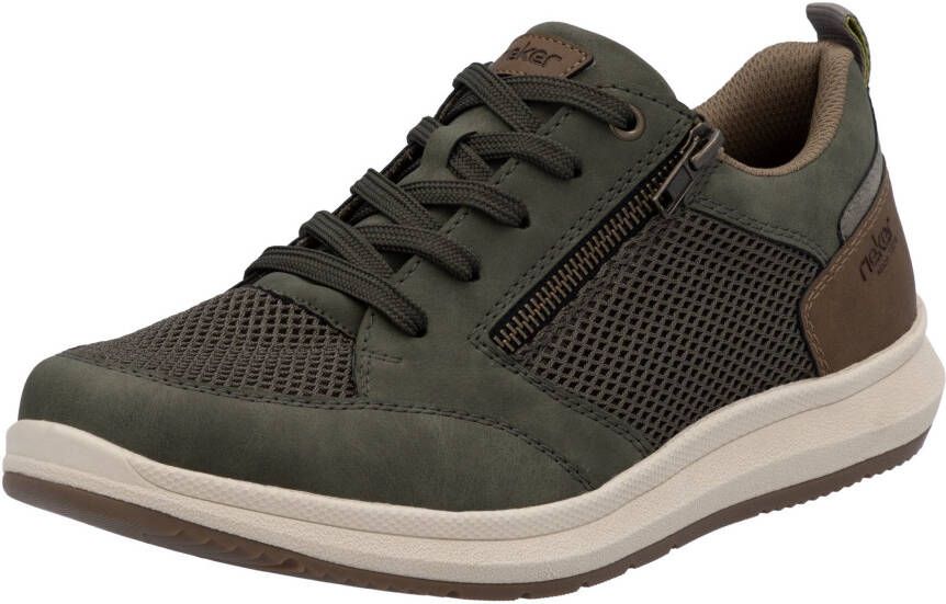 Rieker Sneakers lage schoen vrijetijdsschoen veterschoen met zij-rits