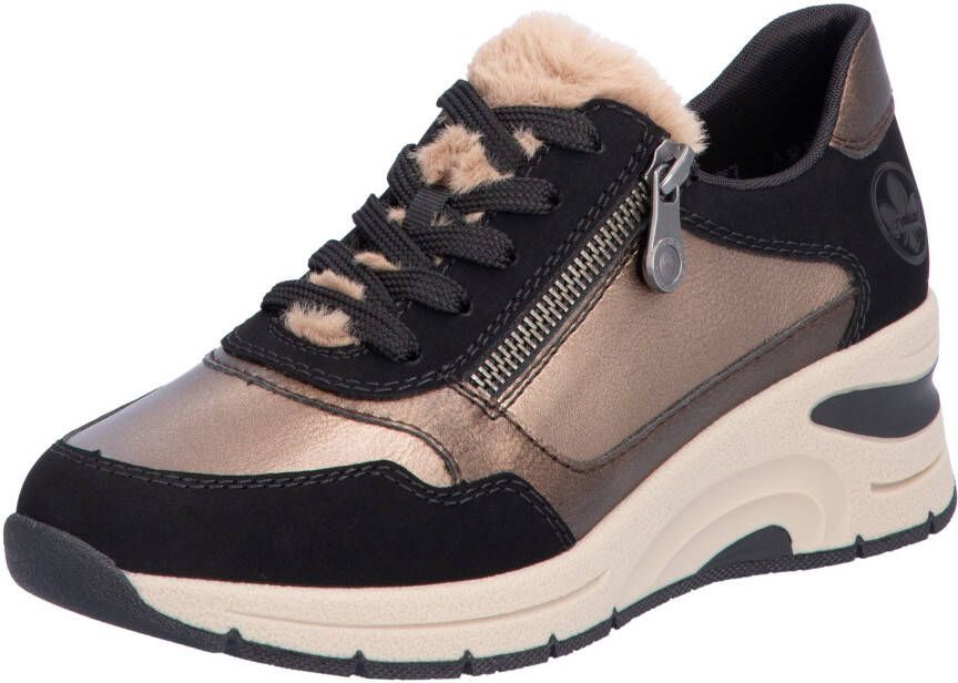 Rieker Sneakers met sleehak vrijetijdsschoen lage schoen veterschoen met schachtversteviging - Foto 2