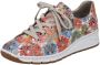 Rieker Sneakers met sleehak met bloemenprint vrijetijdsschoen lage schoen veterschoen - Thumbnail 1