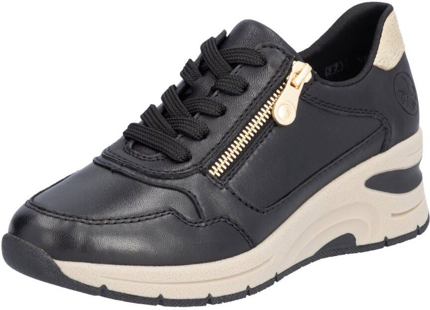 Rieker Sneakers met sleehak vrijetijdsschoen lage schoen veterschoen met rits smalle vorm