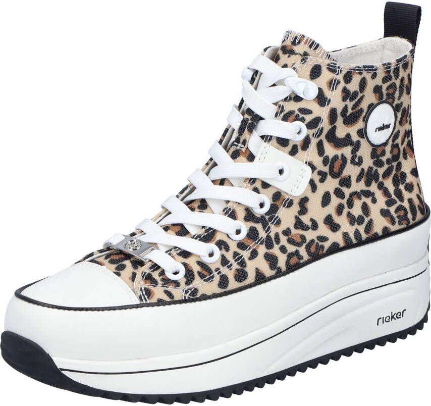 Rieker Sneakers plateau high top sneakers veterschoenen in vegan-verwerking