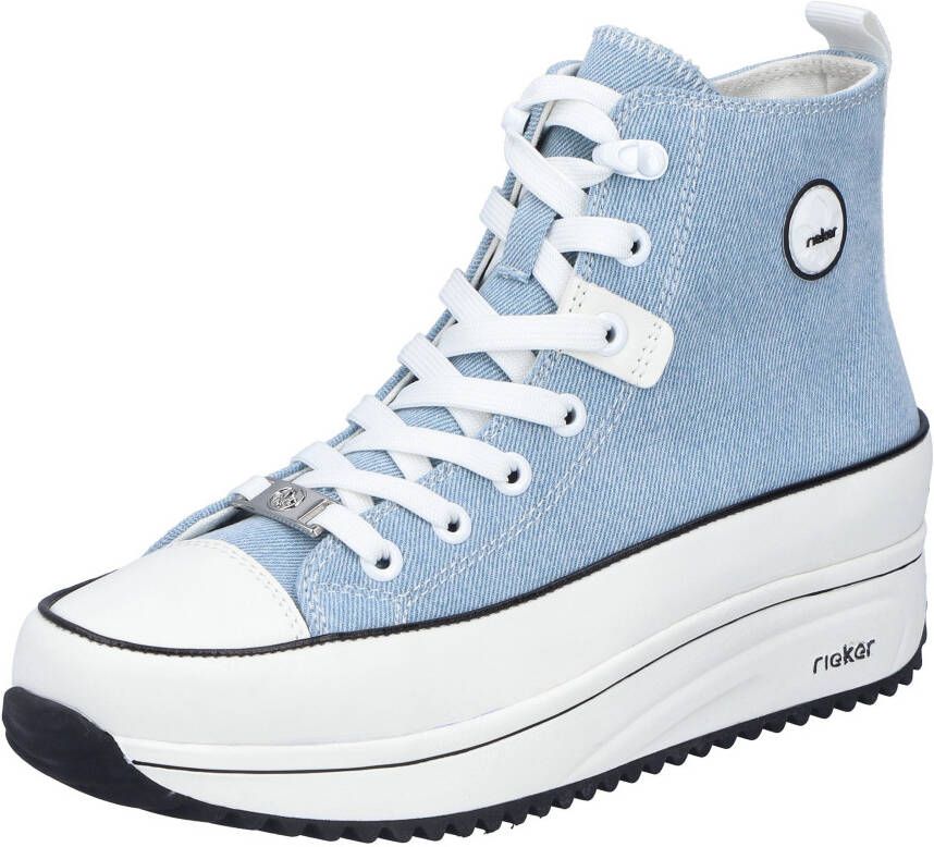 Rieker Sneakers plateau high top sneakers veterschoenen in vegan-verwerking