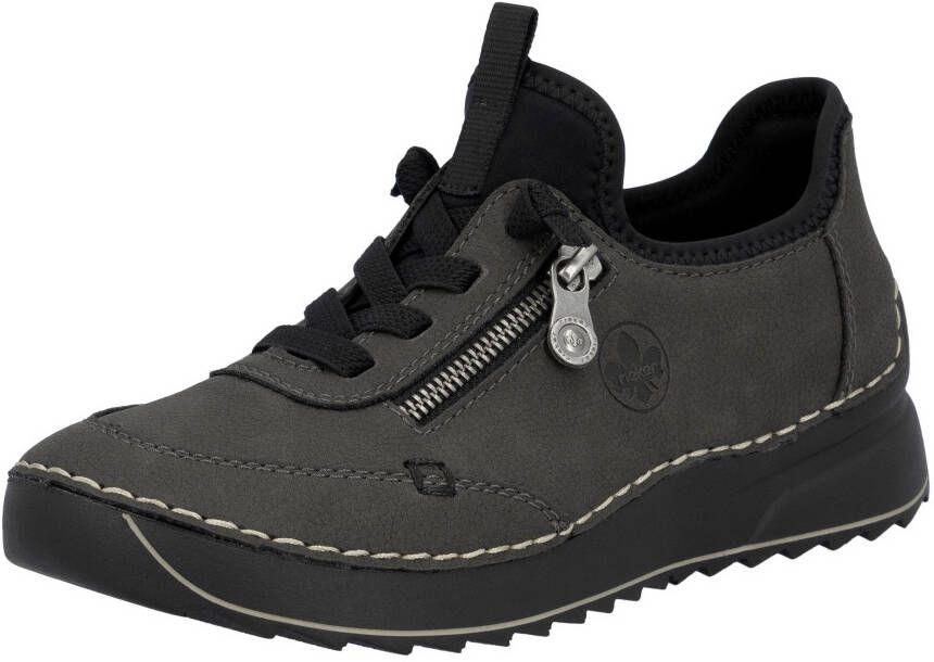Rieker Sneakers Veterschoen lage schoen slipper met contrastnaad