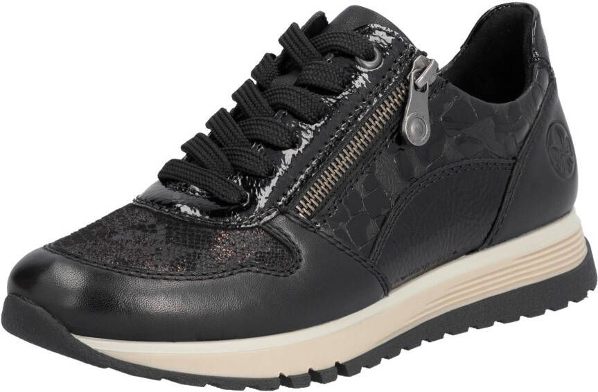Rieker Sneakers vrijetijdsschoen lage schoen veterschoen met buitenrits