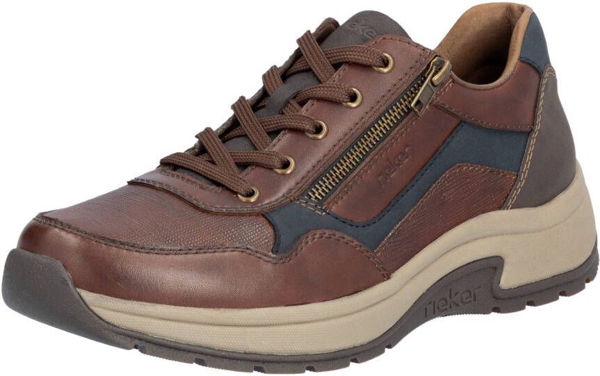 Rieker Sneakers vrijetijdsschoen lage schoen veterschoen met gepolsterde schacht