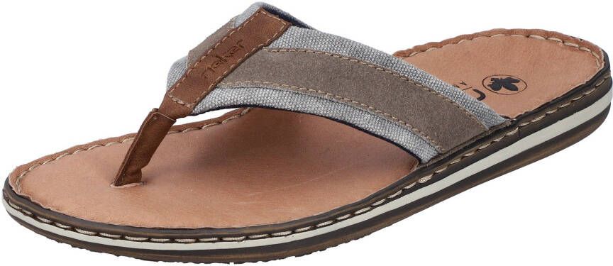 Rieker Teenslippers zomerschoen slippers poolslides badschoen met leren binnenzool