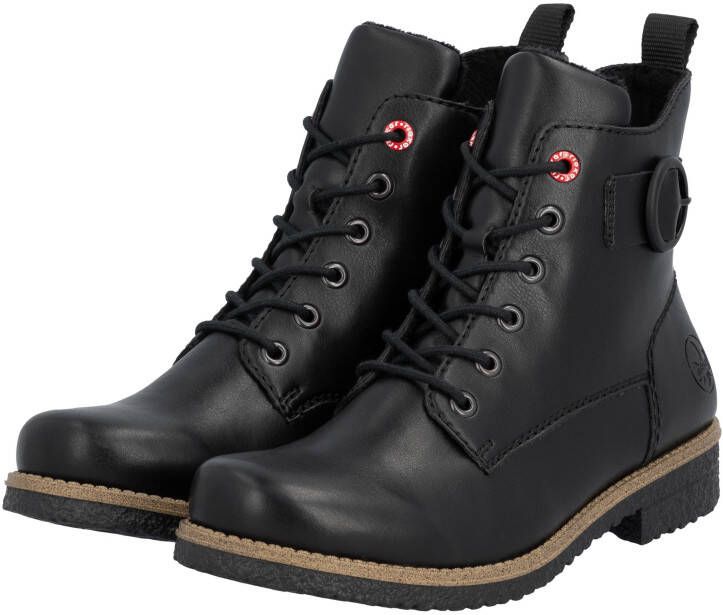 Rieker Veterlaarsjes Veterboots enkellaarsjes blokhak met decoratieve siergesp - Foto 9